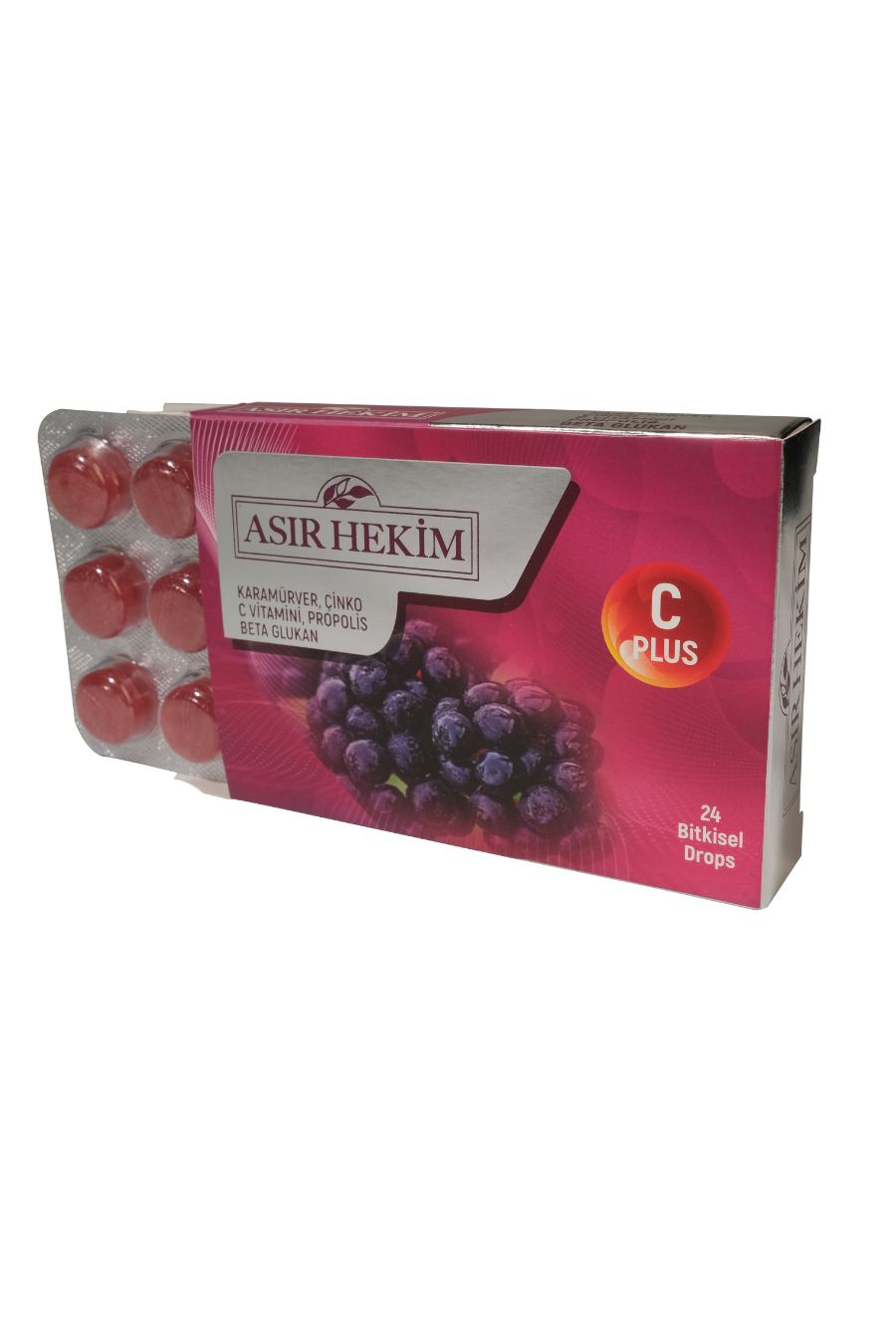 ASIR HEKIM DOĞAL BOĞAZ PASTILI KARAMÜRVER, ÇINKO, C VITAMINI, PROPOLIS, BETA GLUKAN